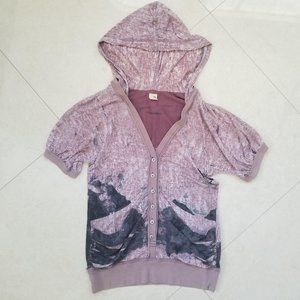 Free People Hooded Button Up Top, Small